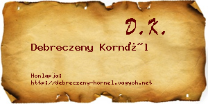 Debreczeny Kornél névjegykártya