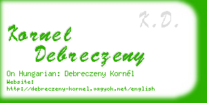 kornel debreczeny business card